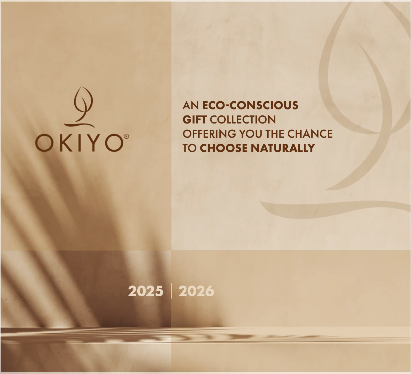 Okiyo gifting catalogue cover. Modern branded corporate gifts for staff and clients